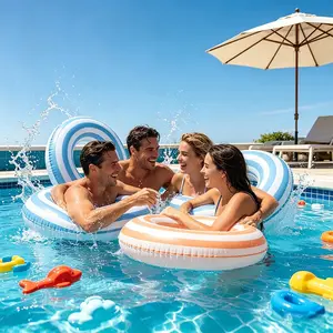 1pc Multi-Style Pool Float Tube, Inflatable Swim Ring for Kids and Adults, Various Colors, Beach Lake Pool Party Floating