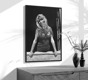 Vintage Brigitte Bardot Poster - Black and White Hollywood Decor for Bedroom - Classic Fashion Print