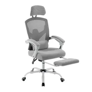 Ergonomic Office Chair, High Back Mesh Swivel Rolling Desk Chair with Adjustable Features for Home and Office Use Gray