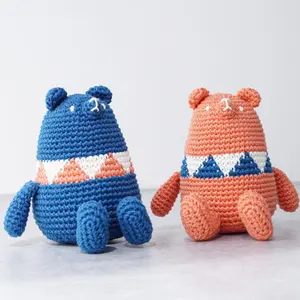 Sitting Bear Amigurumi Crochet Kit – Pair