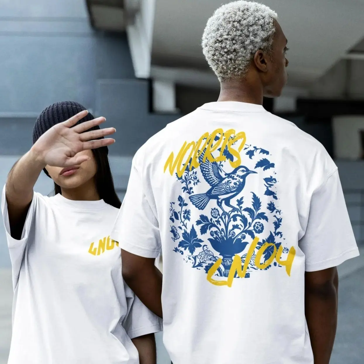 Lando Norris Porcelain Perfection Tee -  Hungarian GP Victory Shirt | Blue Porcelain Graphic | Unisex Racing T-Shirt