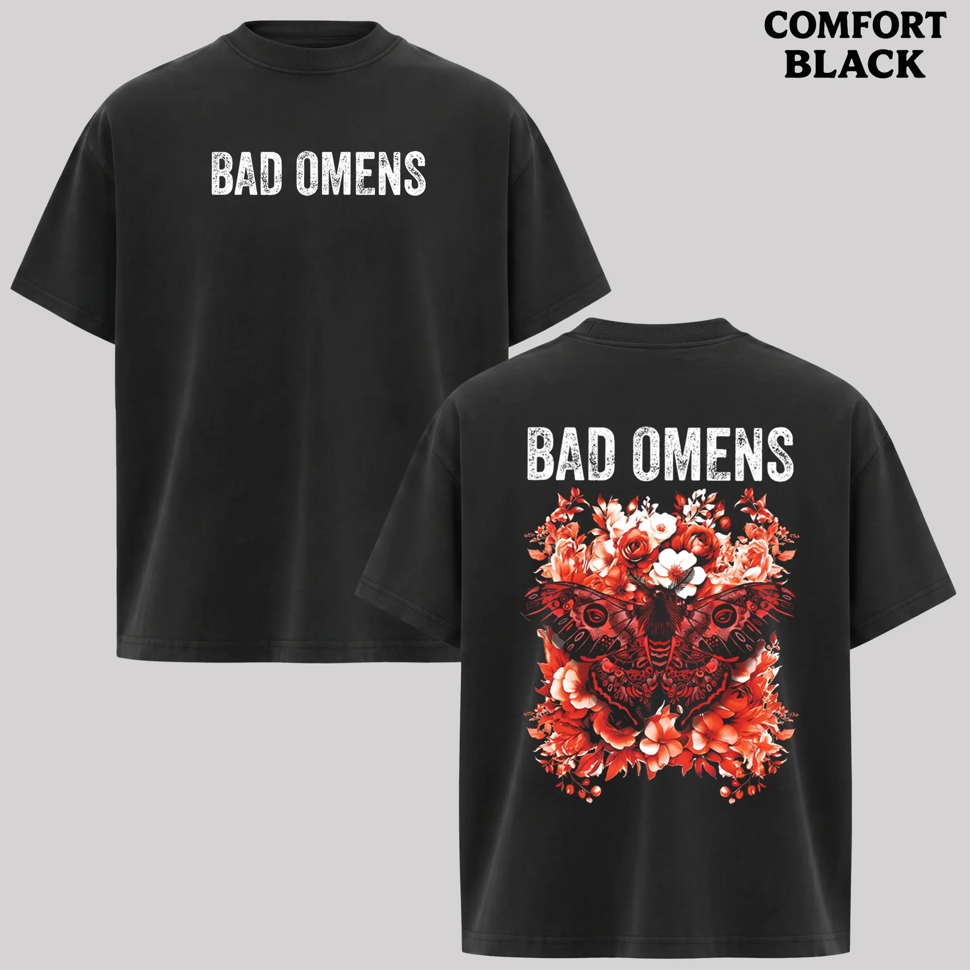 Bad Omens Moth Grunge Goth Bad Omens Washed Tee, Hoodie, metal band shirt, rock tour t-shirt, alternative band merch, trending t-shirt, 90s graphic tee, vintage graphic tee, grunge aesthetic shirt, classic rock merch