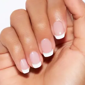 Fairycore Semi Cured Gel Nail Strips 20+6 Individual Trial Strips | Silver Glitter French Tip | Includes 6 Extra Strips to Try | 5-Min UV Cure | OAUEE