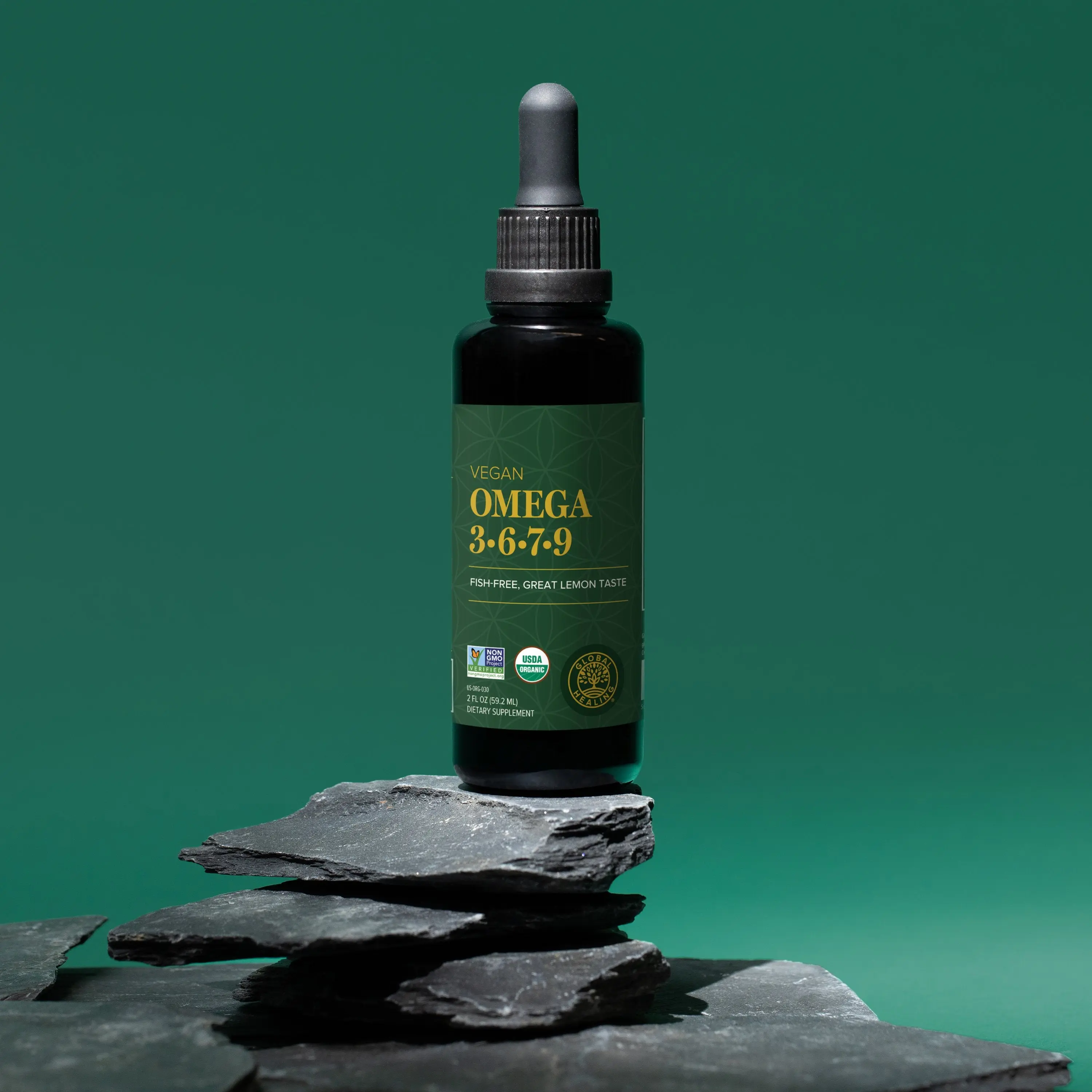 Global Healing Liquid Omega 3 6 7 9, Organic & Non-GMO, Quadruple Strength Vegan Formula (2 Oz) Global Healing Liquid Omega 3 6 7 9, Organic & Non-GMO, Quadruple Strength Vegan Formula (2 Oz)