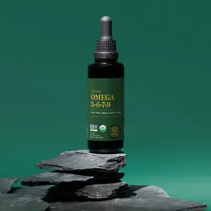 Global Healing Liquid Omega 3 6 7 9, Organic & Non-GMO, Quadruple Strength Vegan Formula (2 Oz)