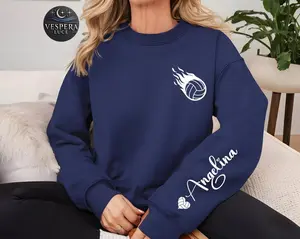 Personalized Name Volleyball Sweatshirt, Custom Volleyball Sweatshirt, Volleyball Player Gift, High School Volleyball Shirt