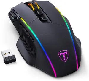 Gaming ,Tri-Mode 2.4G/USB-C/Bluetoothy, Up to 10000DPI,Chroma RGB Backlit, with 8 Programmable Buttons,Rechargeable Computer  for Laptop,PC,