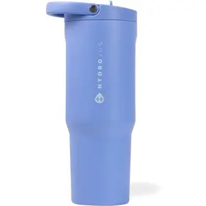 Sport stainless steel tumbler with straw vacuum insulated 32oz leakproof water bottle ergonomic design reusable dishwasher safe rubber base durable for gym or outdoors light blue