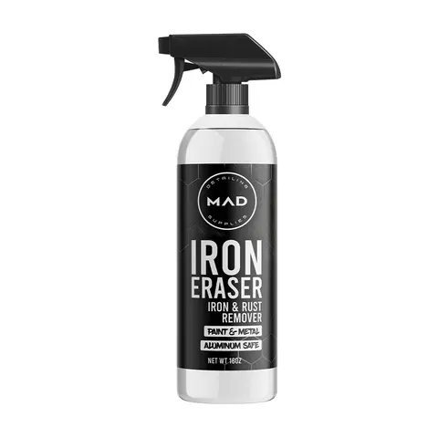Automotive Iron Eraser Spray Cleaning Fluid - Auto Detailing Products, Tires & Wheels Safe, Paint & Metal Cleaner for Cars, Removes Toughest Iron Deposits, Contaminants, Filth from Wheels, Brakes, Panels