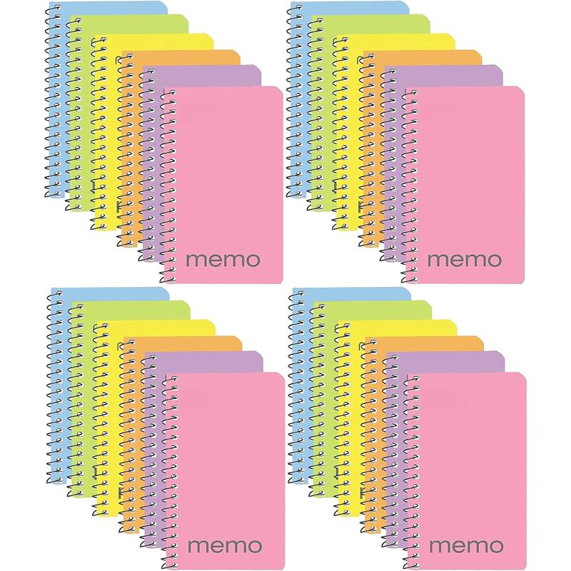 Small Notebook, 24 Pack of pocket notebook 3x5 " College Ruled Small Memo Pad Wirebound 60 Sheets, Pastel Colors of Mini Notebook in Bulk pack