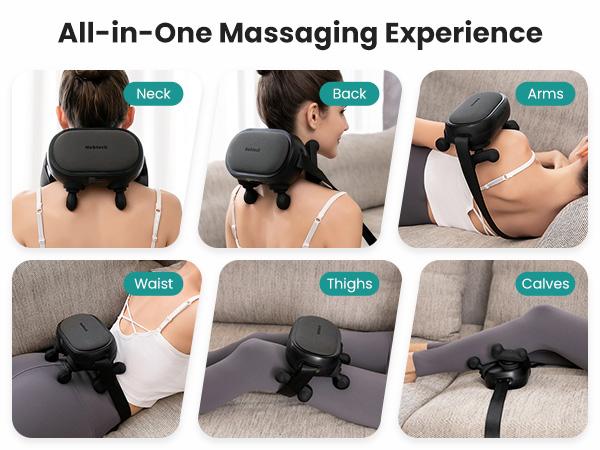 Nekteck Cordless Neck Massager with Heat, Shiatsu Back and Shoulder Massager, Deep Tissue 6D Kneading Massage Pillow for Neck and Back Pain Relief