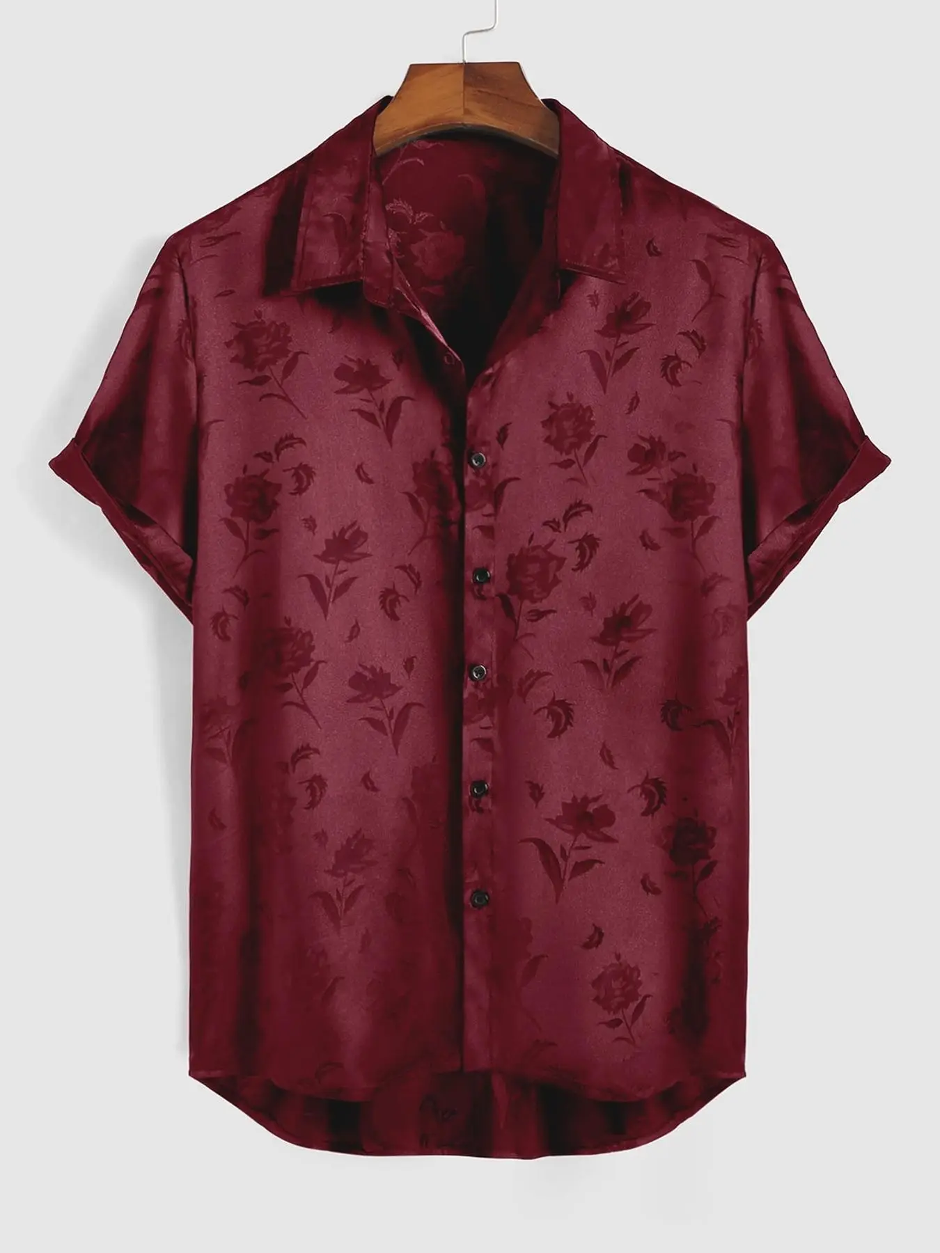 Men's Ditsy Floral Print Button Front Shirt, Loose Casual Short Sleeve Collar Shirt for Summer, Fashion Men's Top for Beach Vacation