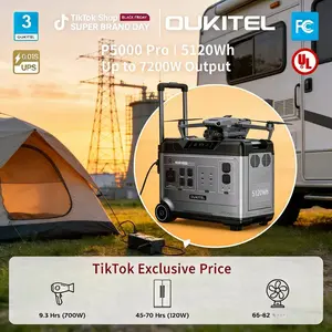 OUKITEL P5000 Pro 5120Wh Portable Power Station for RV Camping Mini Fridge Projector Gril10-Year Battery Solar Charging 15 Ports for Camping RV Travel Emergency