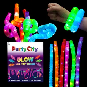 Party City LED Light Up Pop Tubes Bulk Party Favors - 12pk