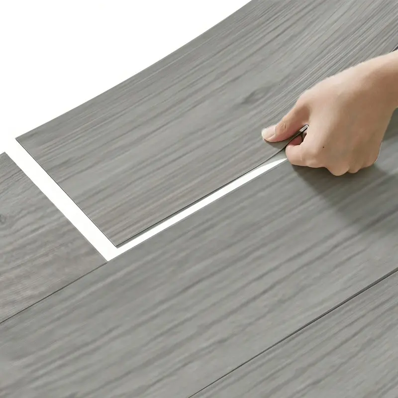 50-Pack Wood Grain PVC Self-Adhesive Floor Tiles, Waterproof and Slip-Resistant Flooring for Home Renovation, Perfect for Living Room Decoration
