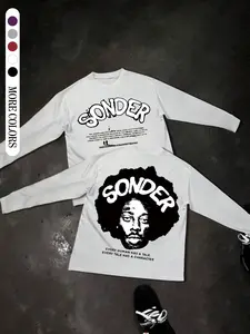 Unisex Graphic Long Sleeve T-Shirt, Casual Fashion Streetwear Comfortable Simple Design, Fitted Style for All Seasons