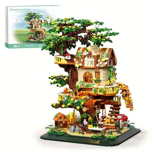 HEGOAI Forest tree building block set, equipped with LED, suitablefor creative toys for adults and teenagers, with 1877 minibricks.