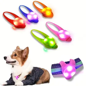 1Pc LED Pet Flashlight Pendant Collar, Waterproof Dog Collar Light For Outdoor Walking, Silicone LED Dog Collar Dog Tag Light For Night Decor, Battery Included
