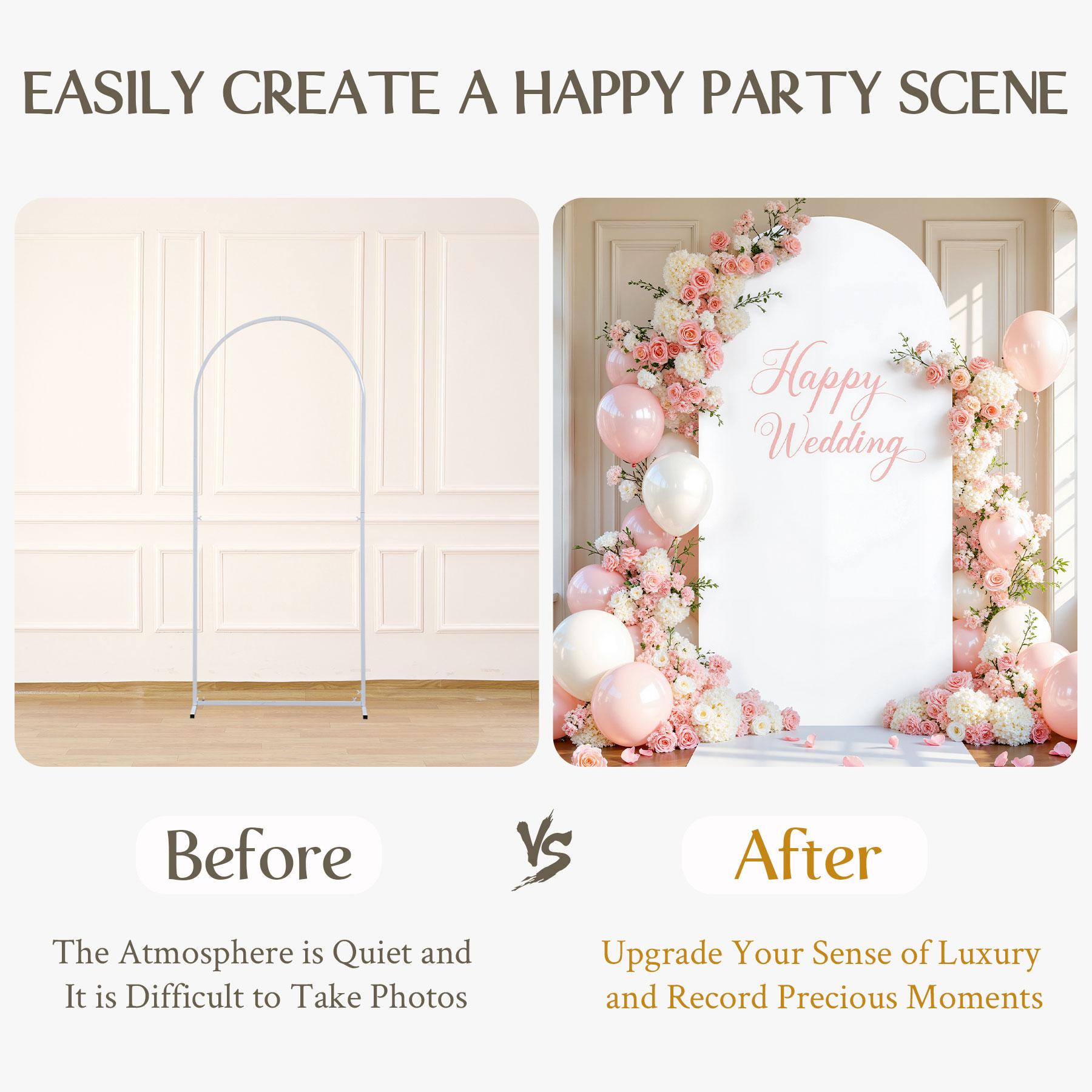 6/6.6/7.2 FT Arch Cover – Spandex Fitted Backdrop Covers for Weddings Parties Birthdays Mother's Day & Ceremony Decor Ideal for Events