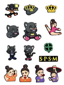 Multi-Piece Cat Gym Crown PVC Cartoon DIY Shoe Clips Decorations, Classic Sandals for Scooby-Doo Fans, Family Christmas Party Gifts