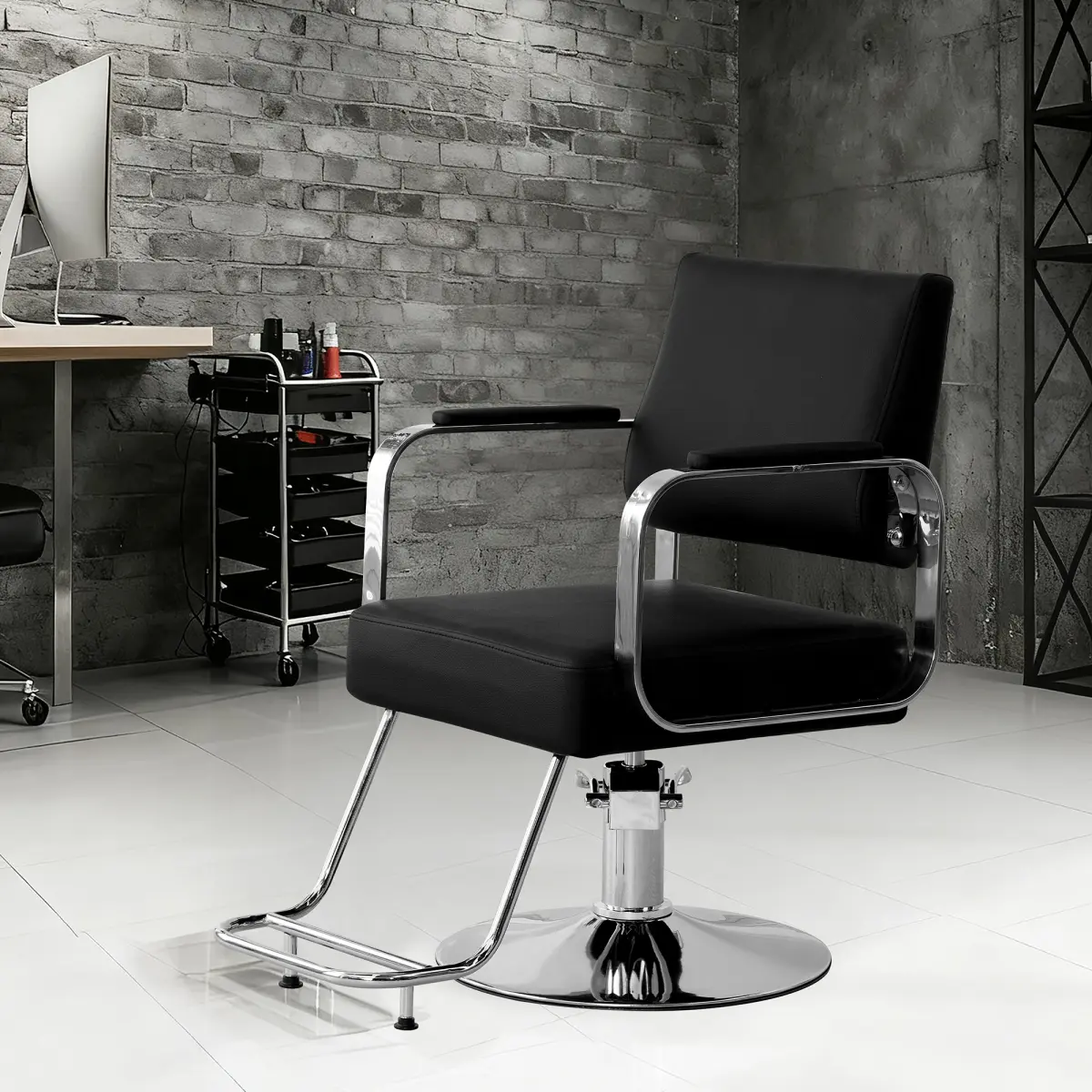 Barber Chair Salon Chair for Hair Stylist Hair Chair for Barbershop Home Height Adjustable & 360° Swivel Styling Salon Chairs Spa Beauty Salon Equipment, Max Load Weight 440Lbs