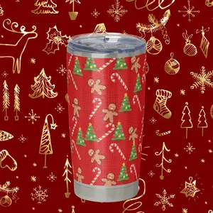 Christmas Tumblr 20oz | Festive Holiday Drinkware, Festive Christmas Gift, Holiday Drink Cup, Christmas, tumbler cup Gingerbread