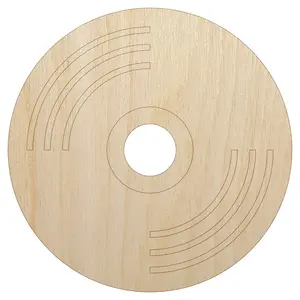 Record Vinyl Music Unfinished Wood Shape Piece Cutout for DIY Craft Projects