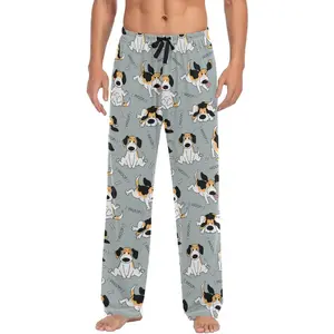 Beagle Woof Dog Mens Pajama Pants Animal Puppy Pug Lounge Bottoms Soft Sleep Pants L
