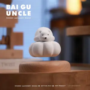 BAI GU Uncle Suspended Polar Bear Wooden DIY Package Handmade Decorations Creative Dynamic Mechanical Crafts Birthday Gifts Souvenirs Ornaments