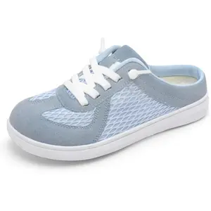 LeIsfIt Women's Wide Width Slip-on Mules - Breathable Comfortable Backless Walking Footwear with Removable Insole Active Nail