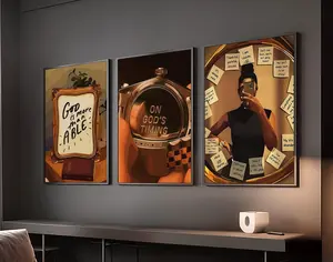 Set-3 Inspirational Black Woman Art; Modern Christian Wall Print, Girl Room Decor