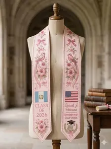 [7 Styles] Custom Guatemala USA Graduation Stole 2026 Personalized School Name Printed Graduate Sash Class 2026 Guatemalan American Heritage Gift