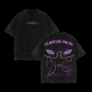 Pain Nagato Vintage Unisex Oversize Anime Manga Acid Washed Heavyweight Cotton T-shirt, graphic tee,anime lover,anime merch fan, outfits men