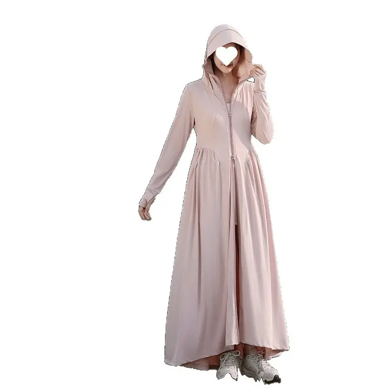 Sunscreen Clothing Women's Long Full Body Summer UPF50 + UV Protection Original Yarn Sunscreen Clothing Dress Waist Thin Jacket