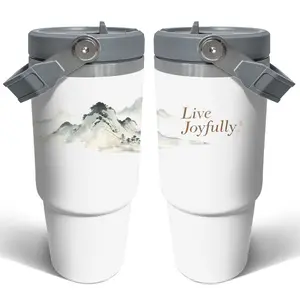 1x 30oz Stainless Steel Large Capacity Insulated Tumbler | Creative Fashion Lidded Cup - Perfect Gift for Mother, Lover, Couples, Sisters, Friends, Suitable for Home, Travel, Outdoor, Summer and Winter Camping