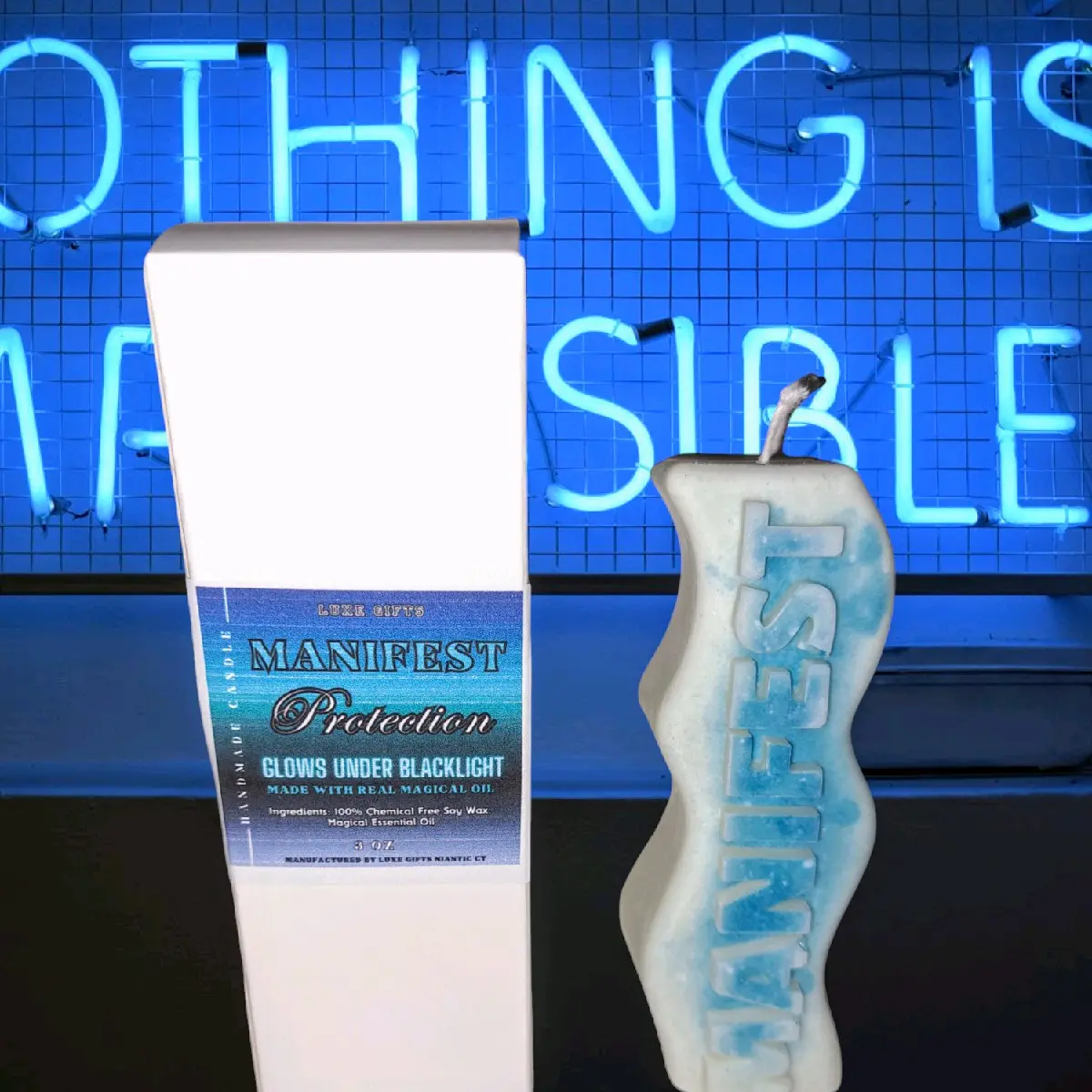Manifest Protection Candle (Glows in the dark) Decor