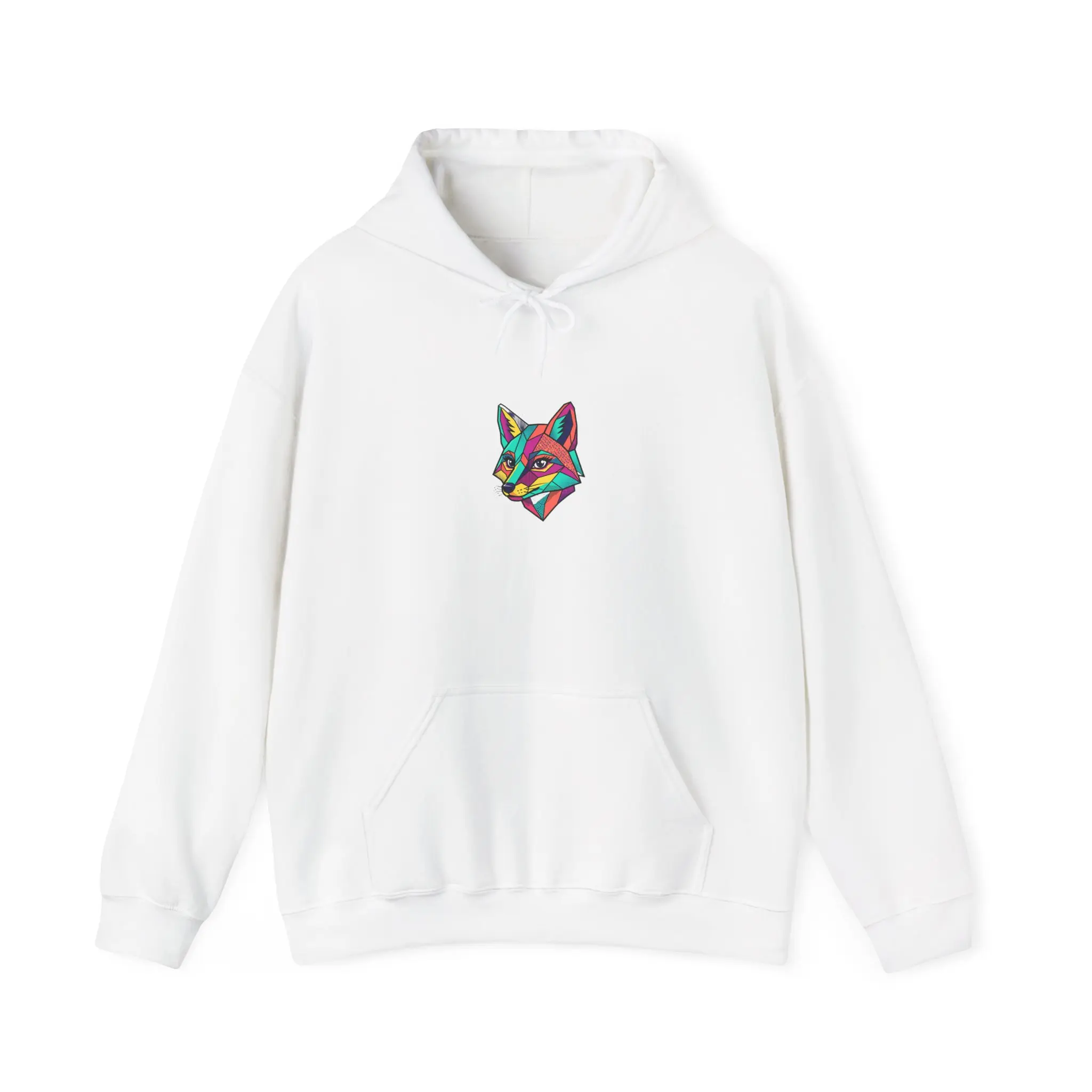 Colorful Geometric Fox Hoodie | Vibrant Fox Head Design