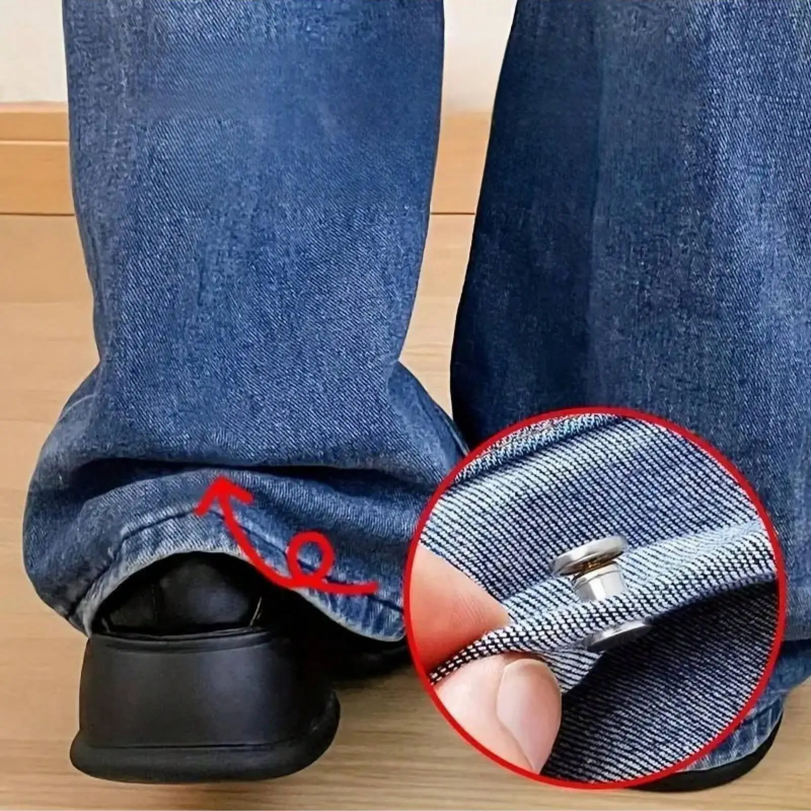 Invisible Adjustable Pant Clip, 2pcs Durable Alloy Detachable Hem Clip, Seamless Fastening Accessories for Pants & T-shirt, Sewing Supplies