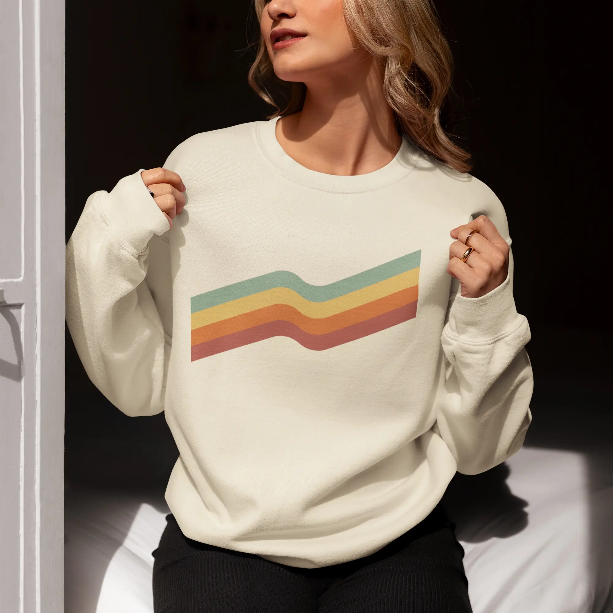 Retro Wave Sweatshirt for women & men, Cozy Unisex Sweatshirt