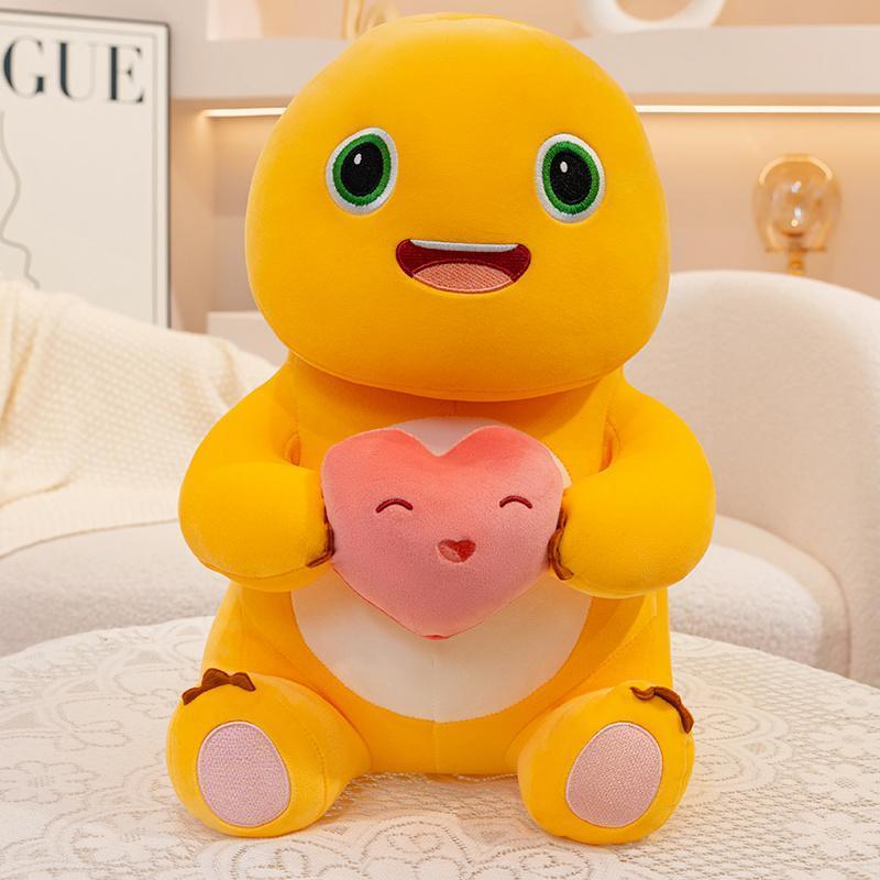 Cute Kawaii Nailong Peluche Milk Dragon Plush Toy Stuffed Animals Dinosaur with Heart Rose Flower Cuddly Plushie for Kids Gift