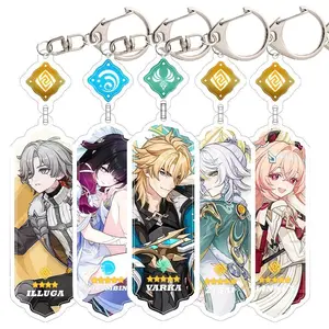Game Impact Xiao Kazuha Tartaglia Yae Miko Furina Raiden Shogun Pendant Anime Badge Keyring Backpacks Keychains Accessories