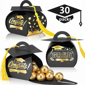 30 Pcs Graduation Cap Gift Boxes Graduation Party Favors Graduation Gifts Class of 2026 Candy Box with Tassel Table Centerpieces Graduation Decoration Treat Candy Boxes for Grad Party Supplies