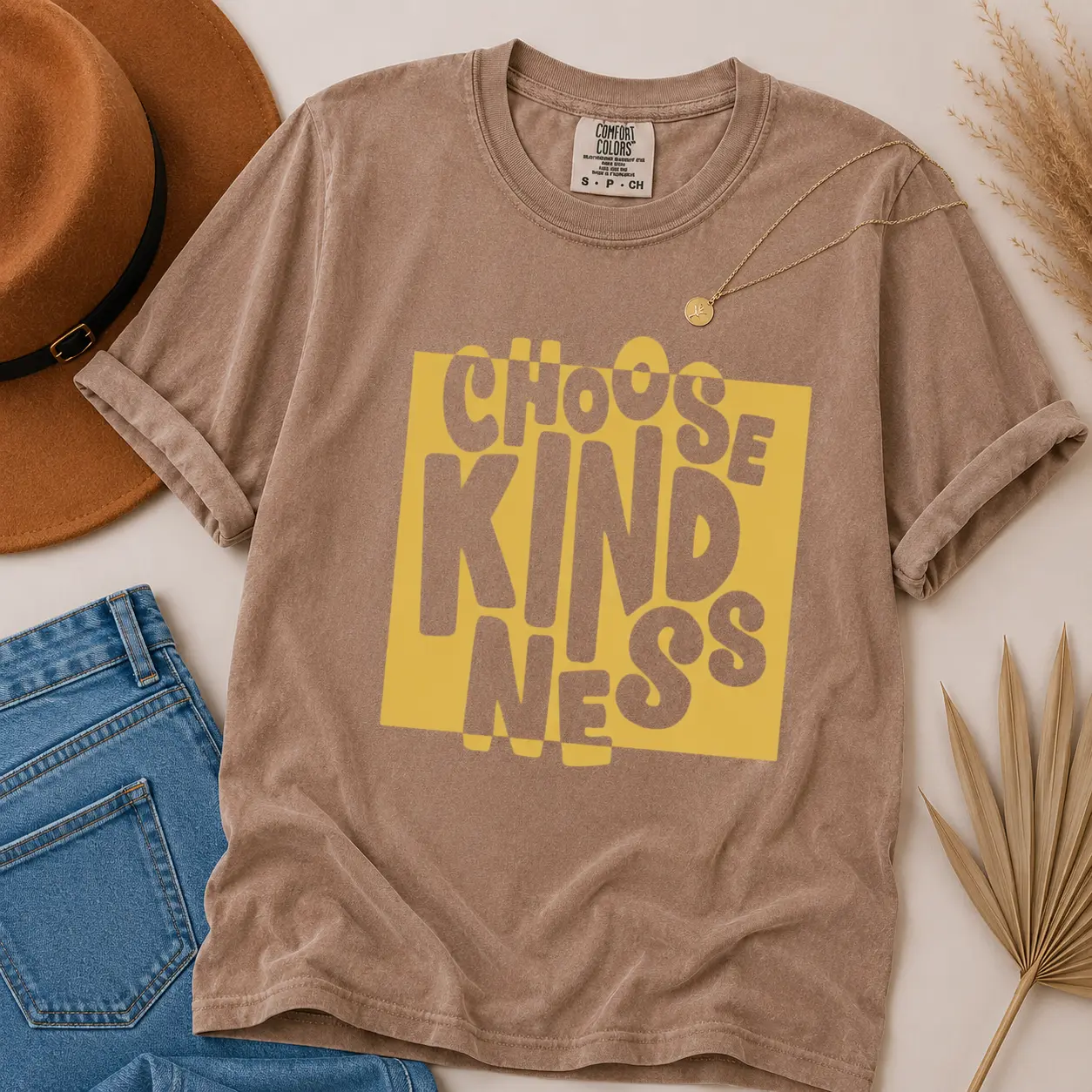 Comfort Colors Choose Kindness Statement T-Shirt, Retro Kindness Graphic Shirt, Spread Kindness Tee, Positive Vibes Kindness Shirt, Casual Wear, Womenswear - TrendWear USA