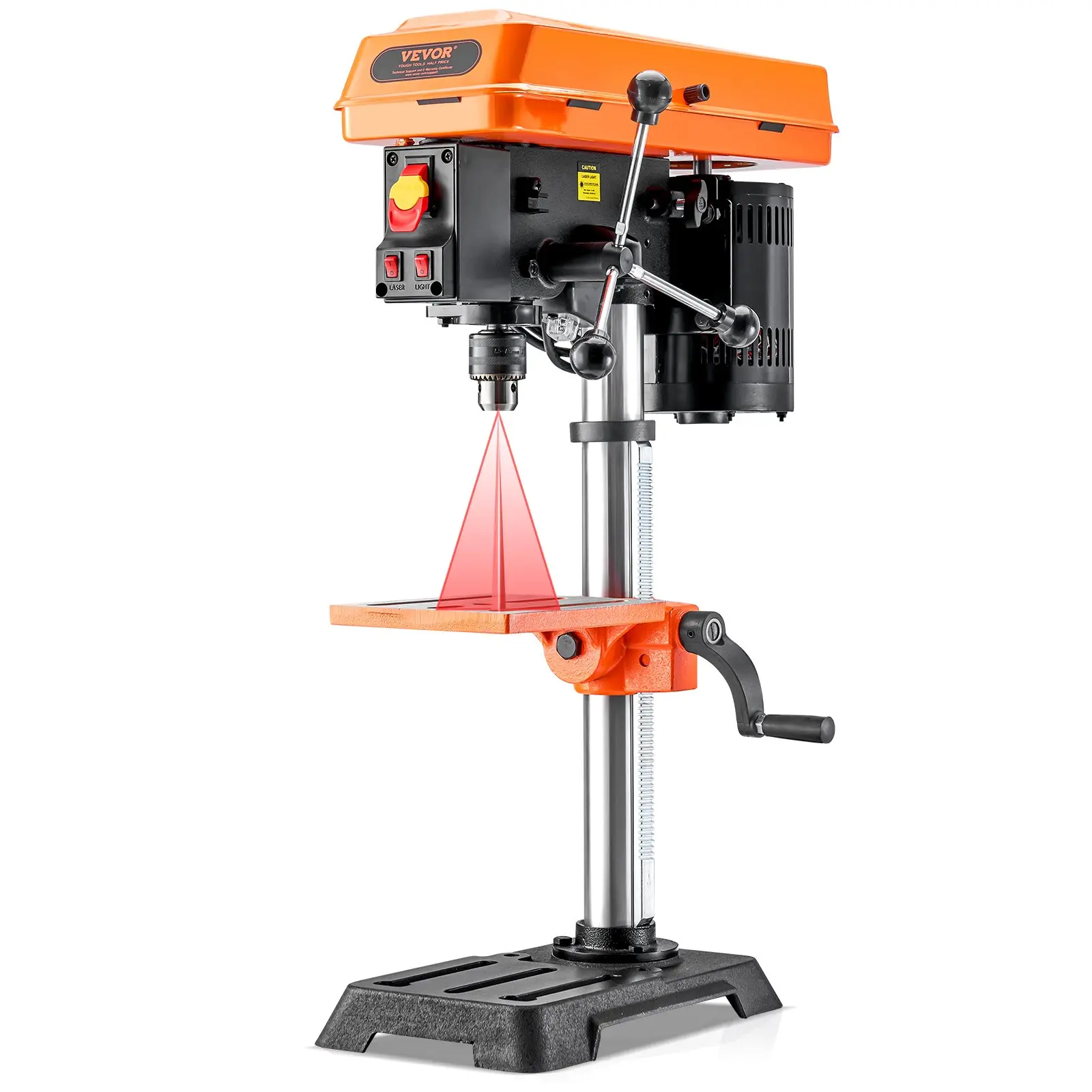 【DealsForYouDays】VEVOR 12 in Benchtop Drill Press 5 Amp 120VVariable Speed Cast Iron Bench Drill Press12 in Swing Distance 0-45° Tiltling Worktable with Laser Work LightTabletop Drilling Machine for Wood Metal