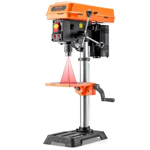 VEVOR 12 in Benchtop Drill Press,  5 Amp 120V, Variable Speed Cast Iron Bench Drill Press, 12 in Swing Distance 0-45° Tiltling Worktable with Laser Work Light, Tabletop Drilling Machine for Wood Metal