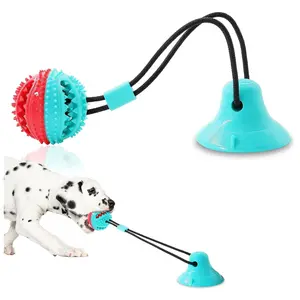 Blue Teething Rope Dog Toy for Aggressive Chewers - Teething Treat Food Dispensing Ball for Puppies, Includes Blue and Red Designs