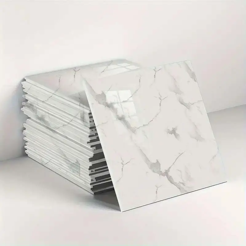 Marble Pattern Tile Sticker, 1 Box Self-adhesive Waterproof Tile Sticker, Easy to Clean Tile Sticker for Kitchen, Bathroom, Wallpaper, Decor, Sticker Tiles, Marble Tile Stickers, Kitchen Bathroom Decoration