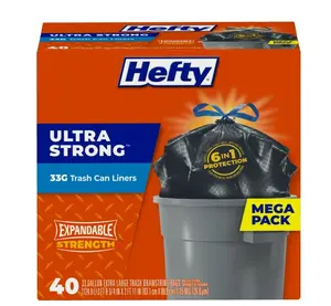 Hefty Ultra Strong Tall Kitchen Trash Bags NEW, 13 Gallon 80 Count Pack Plastic
