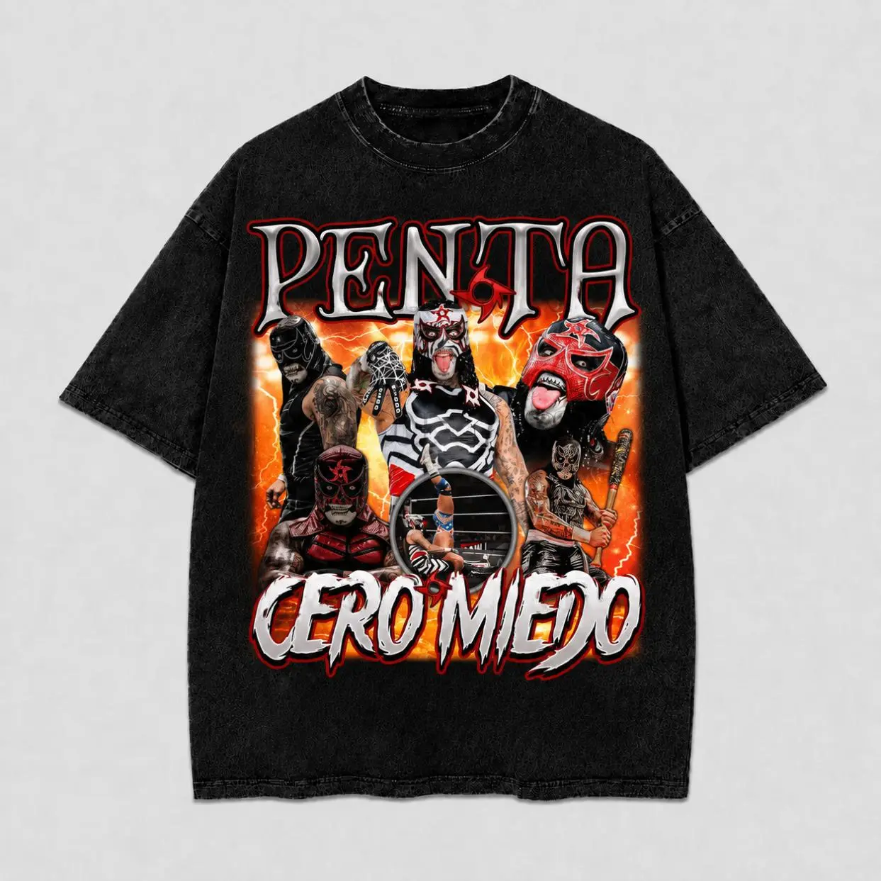 Penta - Zero Miedo Lucha Libre Bootleg T-Shirt, Mexican Wrestling Mask Fan Wash Tee, Vintage Streetwear Hoodie, Sweater, Gift for Wrestling Fans, Gift For Him And Her