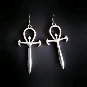 Silver Gothic Ankh Earrings Silver Gothic Ankh Earrings